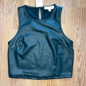 Faux Leather Top